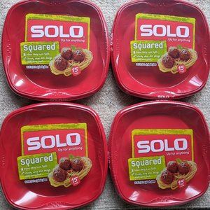 60 Solo Large Leak Proof Heavy Duty Party Plates w/ Hand Grips 4 Deep Sidewalls